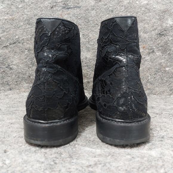Saint Laurent Lolita Boot Women's Black Lace Leather Size EU 40 US 9 416360 Goth - Picture 4 of 10